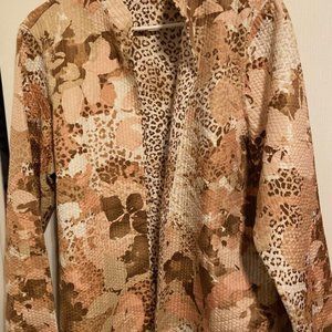 Alfred Dunner Autumn Cheetah and Flower Print Jacket (NWOT)